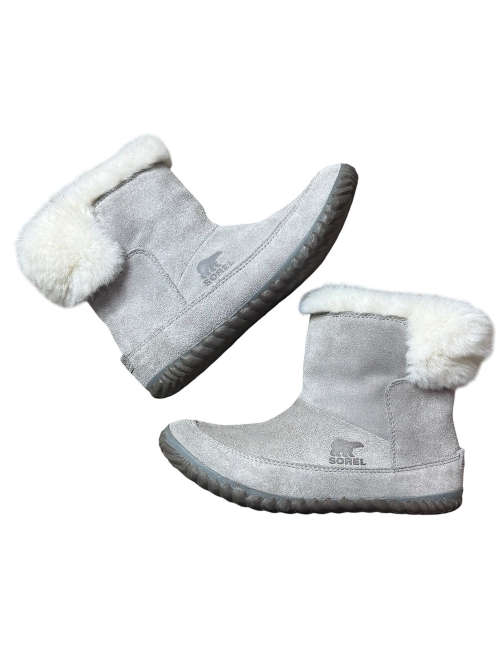 SOREL Out ‘N About Suede Faux-Fur Booties size 8.5